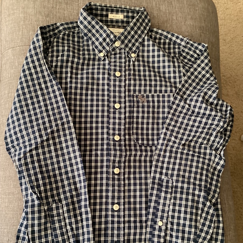 Abercrombie & Fitch Mens long sleeve muscle plaid shirt